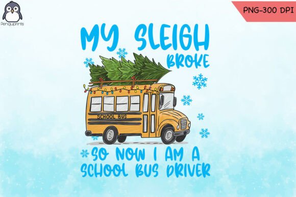 Christmas School Bus Driver Sleigh PNG Review