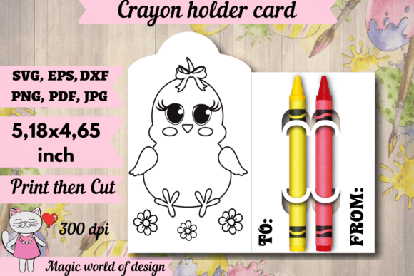 Easter Baby Chick Crayon Holder Card Svg Review