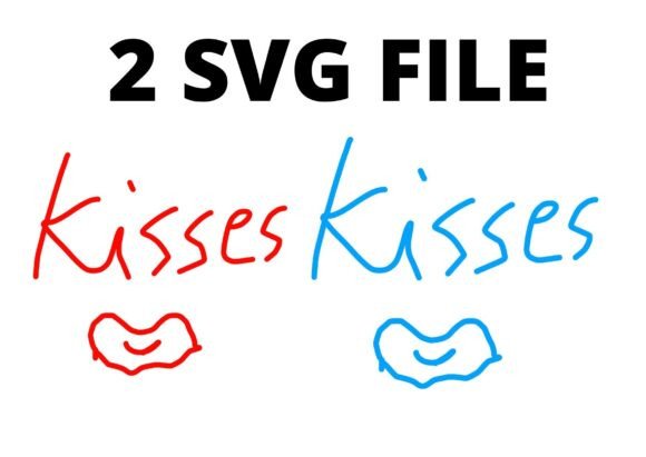 Kisses Loves Valentines Red Blue SVG Review