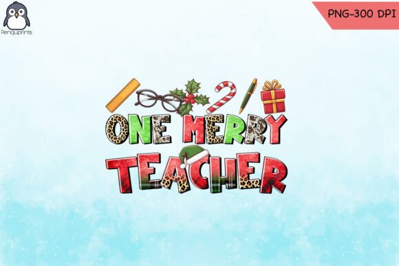 One Merry Teacher Sublimation PNG Review