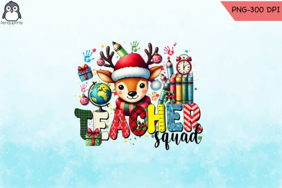 Teacher Squad Reindeer Buffalo Plaid PNG Review