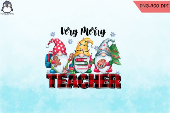 Very Merry Teacher Christmas Gnomes PNG Review